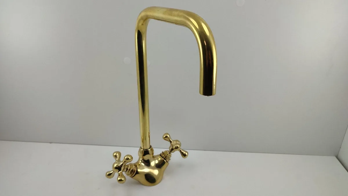 Gooseneck Faucet, kitchen brass Faucet Moroccan Brass