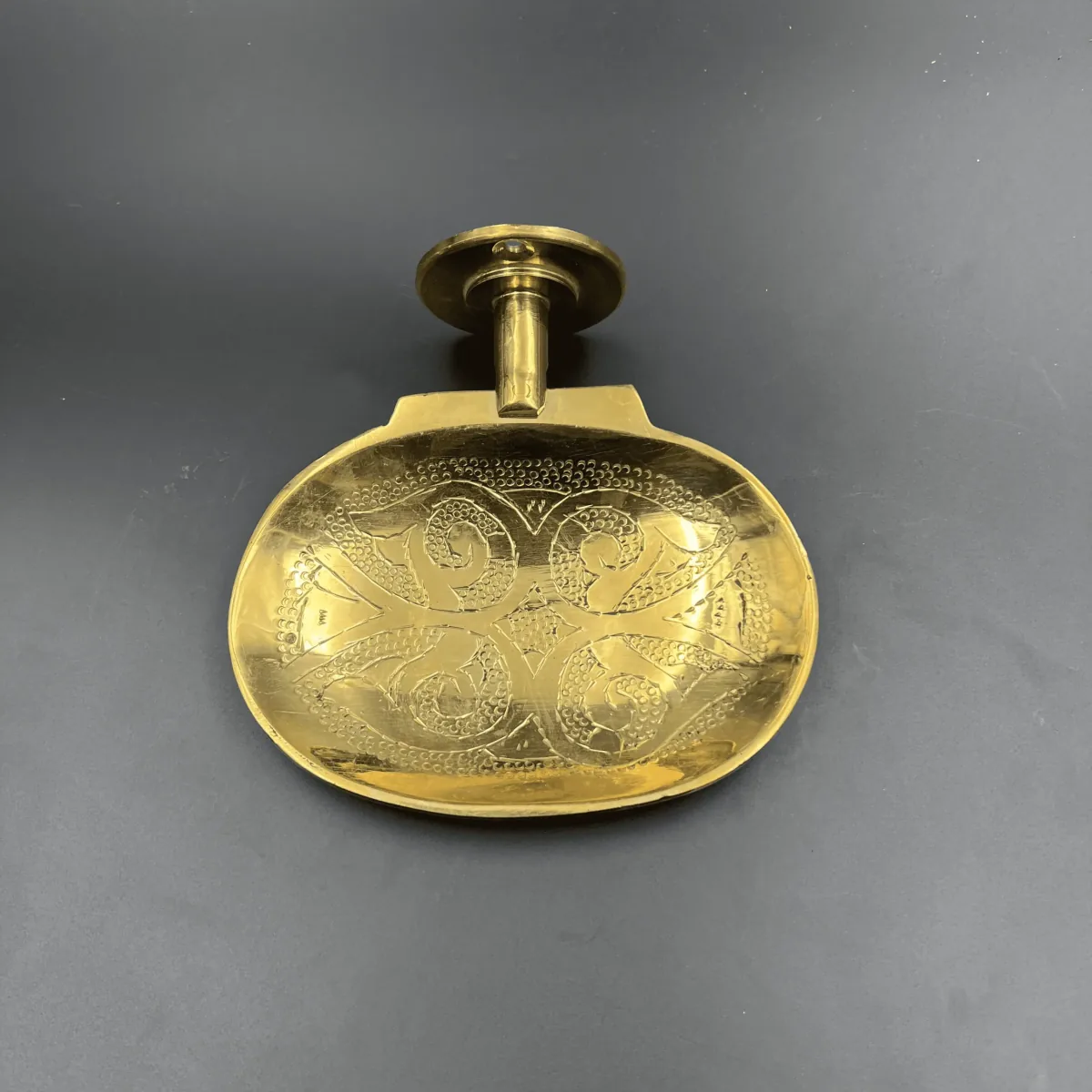 Hammered and engraved Solid Brass Wall Soap Holder