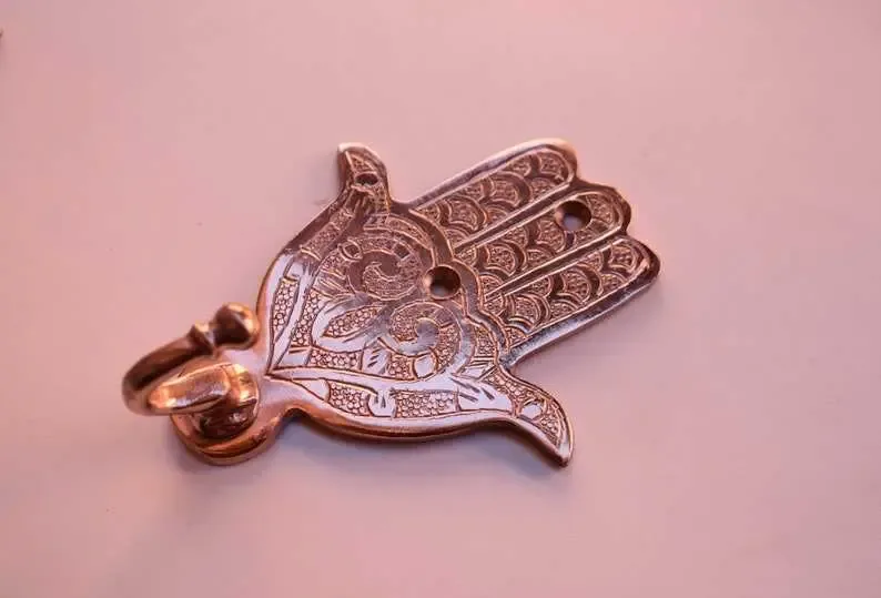 Khamsa Hook - Vintage Pattern Copper Hook